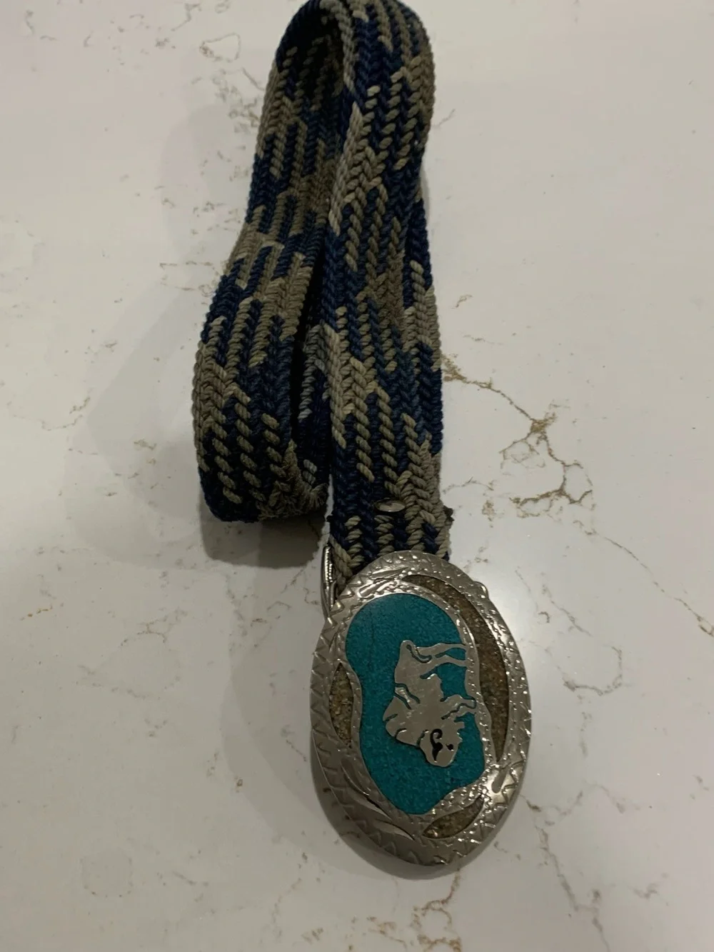 Western Navajo Buffalo Turquoise Silver Bolo Tie Longhorn Belt Buckle